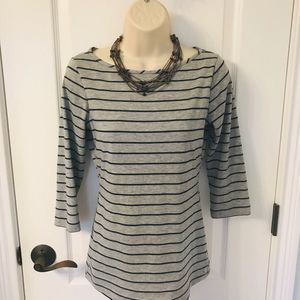 EUC Green Envelope Navy and Gray Top! 🍁